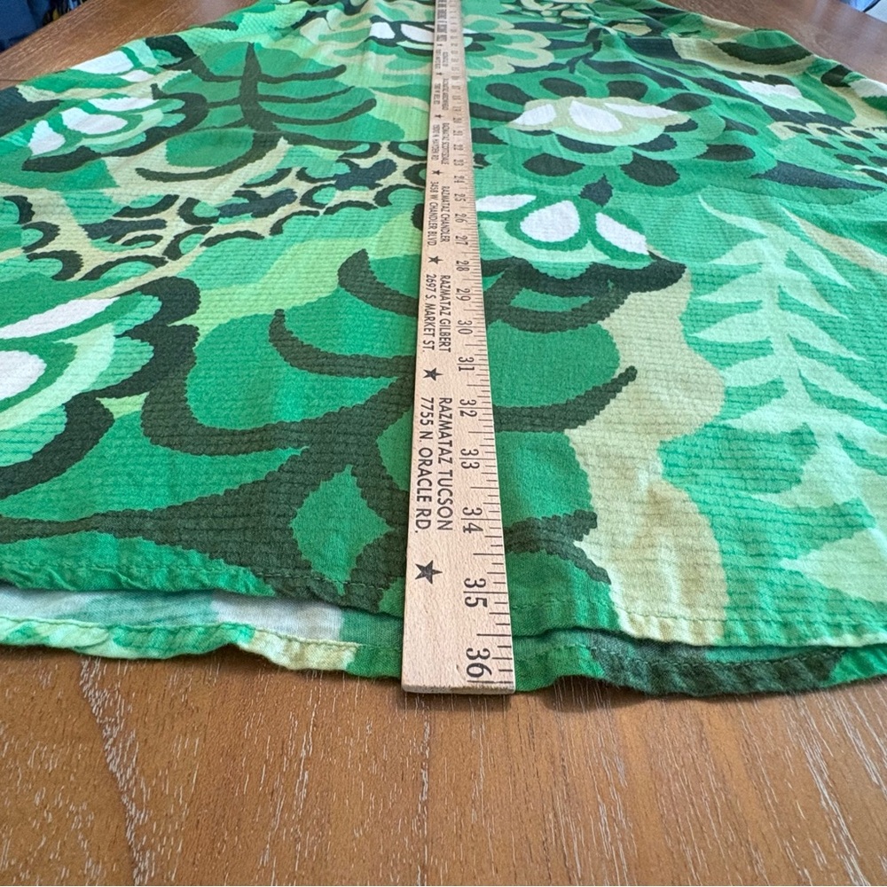 Anthro FARM Rio Green Floral Midi Skirt Size L Boho Tropical Print - Picture 9 of 11